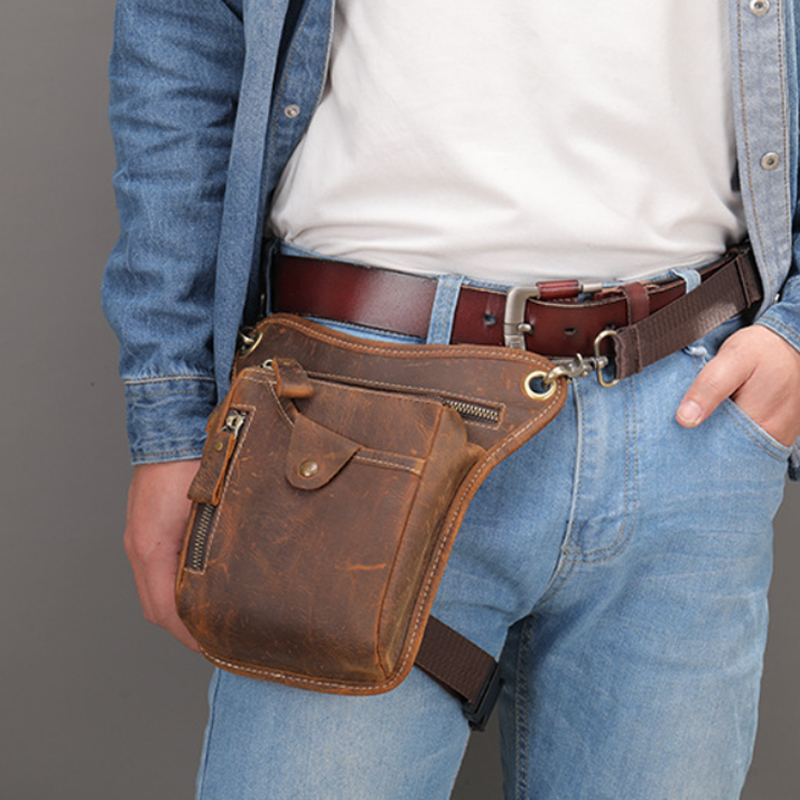 Sac de taille Vintage en cuir  - Motorcycle Gear Backpack avis et prix